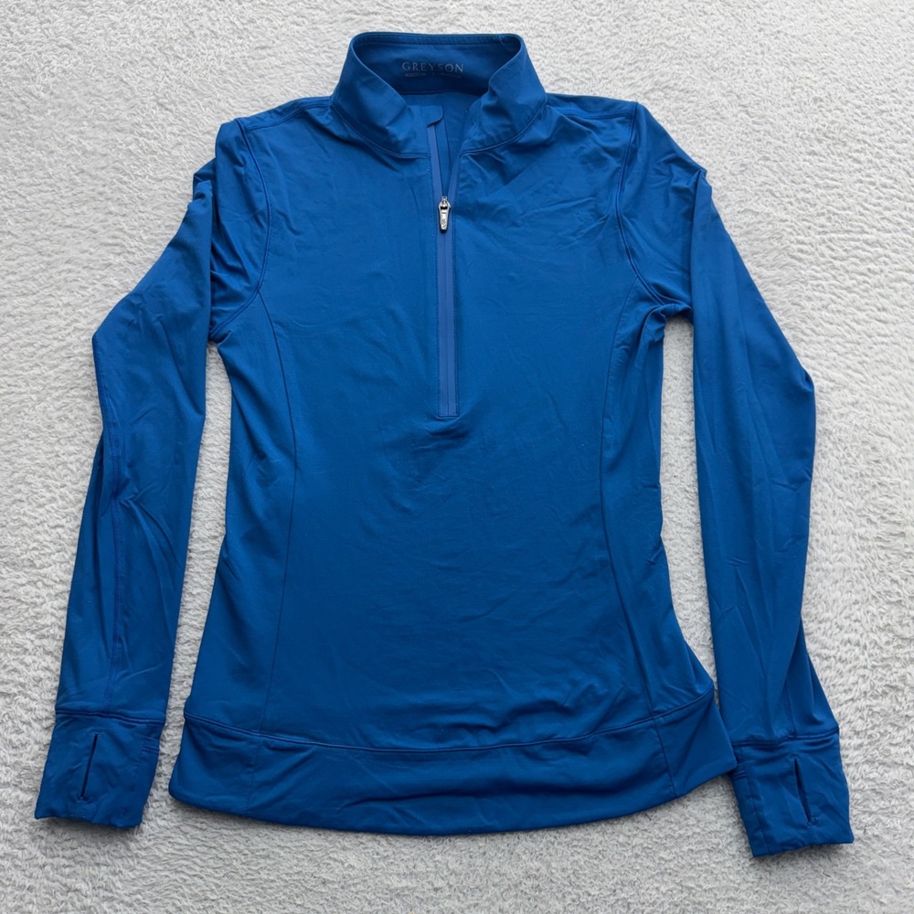 Greyson Womens Royal Blue Quarter Zip Performance Golf Pullover Size S